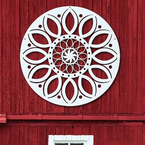 Metal Amish Hex Sign for Barns-Pennsylvania Dutch Barn Star-PA Dutch Folk Art Barn Sign for Modern Farmhouse or Indoor/Outdoor Barn Décor