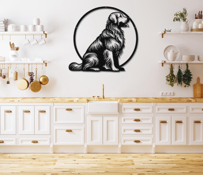 Metal Golden Retriever Wall Art-Dog Lover Gift-Golden Retriever Laser Cut Metal Sign-Goldie Wall Art- Indoor Outdoor Dog Art-Puppy Nursery