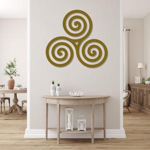 Celtic Spiral Knot Metal Wall Art-Laser Cut Metal Triskele Indoor - Outdoor Sign-Irish or Scottish Folk Art Gift-Traditional Celtic Rune Art