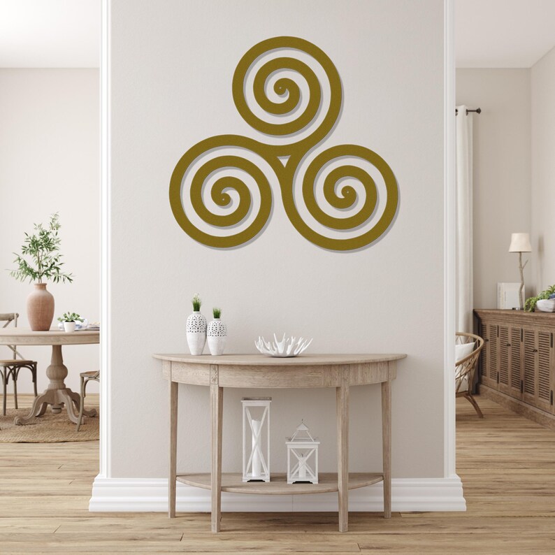 Celtic Spiral Knot Metal Wall Art-Laser Cut Metal Triskele Indoor - Outdoor Sign-Irish or Scottish Folk Art Gift-Traditional Celtic Rune Art