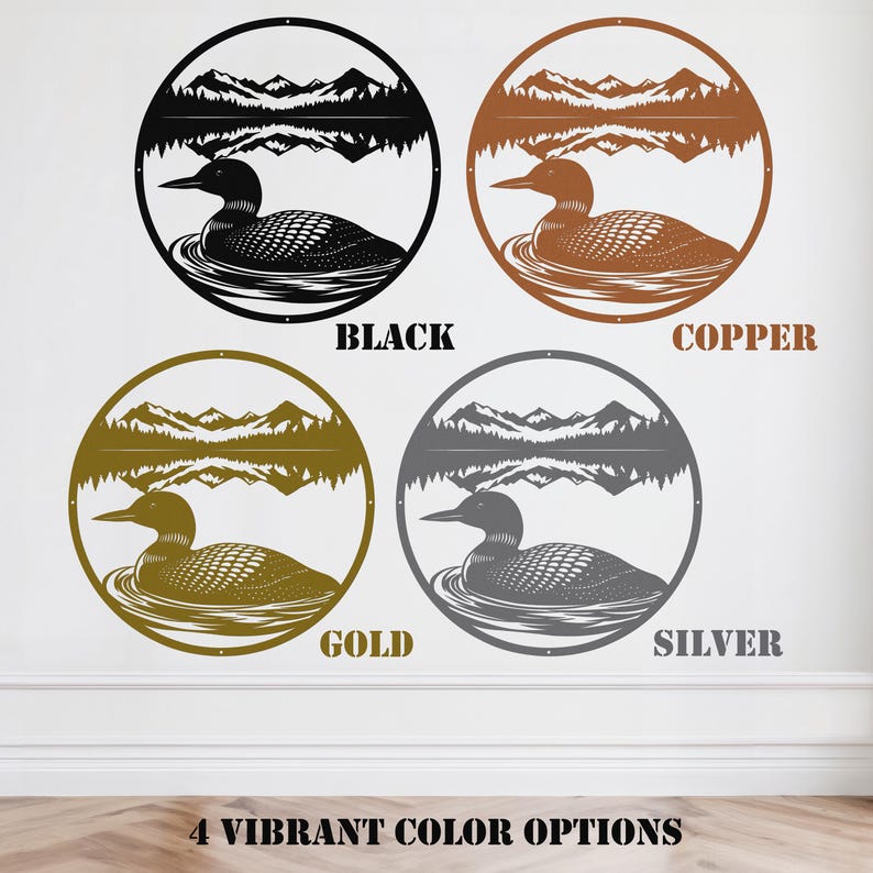 Loon Metal Wall Art-Lake House Decor-Cabin Wall Art-Mountain Lake Scene-Wildlife Art-Outdoor Metal Art-Minnesota Decor-Loon Gift-Rustic Art