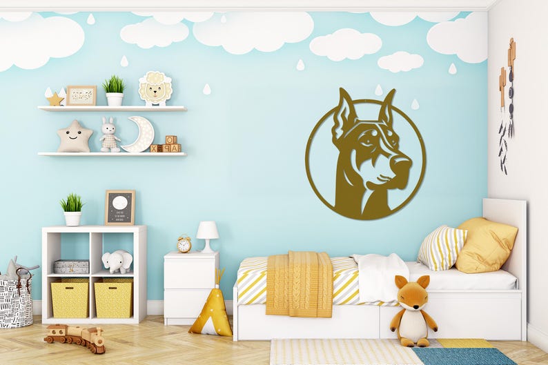 Doberman Pinscher Metal Wall Art-Doberman Pinscher Laser Cut Metal Sign-Dog Gift-Indoor Outdoor Doberman Dog Mom Present-Dog Wall Art