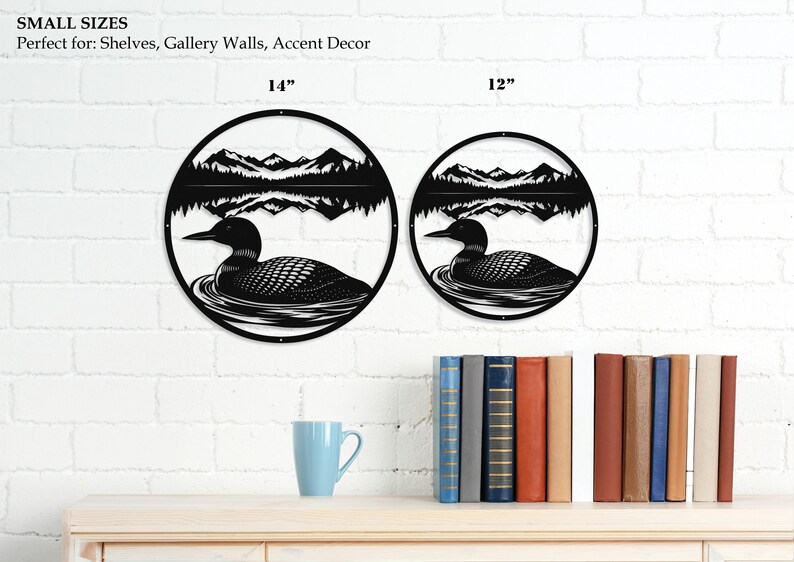 Loon Metal Wall Art-Lake House Decor-Cabin Wall Art-Mountain Lake Scene-Wildlife Art-Outdoor Metal Art-Minnesota Decor-Loon Gift-Rustic Art