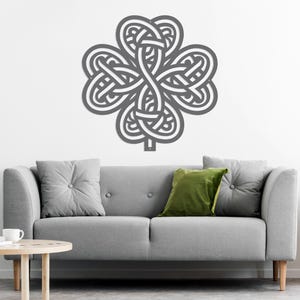 Celtic Shamrock Knot Metal Wall Art-Laser Cut Metal Shamrock Indoor - Outdoor Sign-Irish or Scottish Folk Art Gift-Traditional Celtic Art