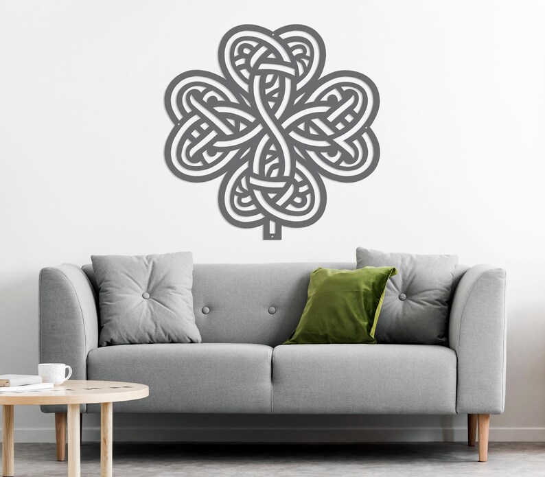 Celtic Shamrock Knot Metal Wall Art-Laser Cut Metal Shamrock Indoor - Outdoor Sign-Irish or Scottish Folk Art Gift-Traditional Celtic Art