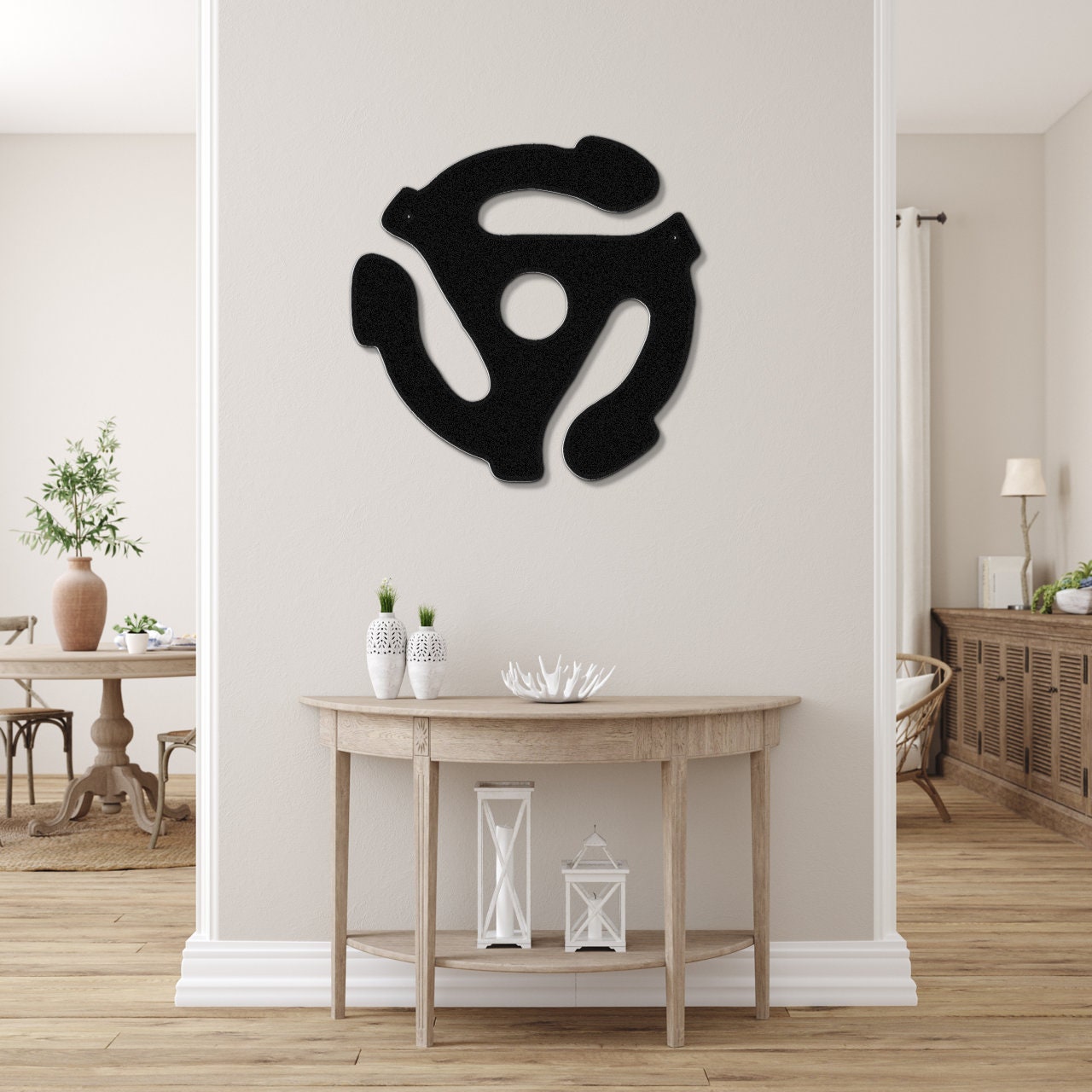 Laser-cut Metal 45 RPM Record Spindle Wall Art-show off Your Old