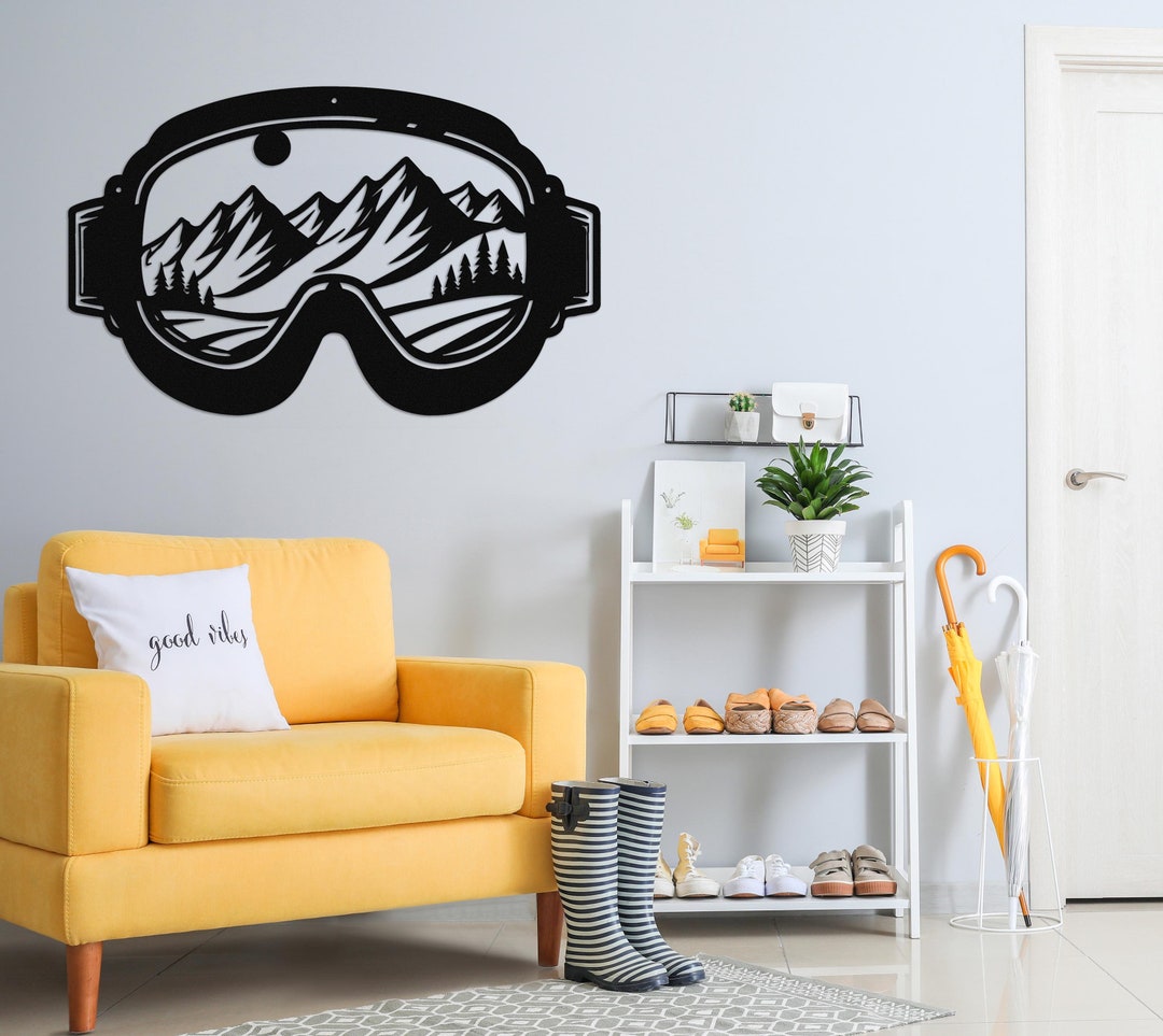 Ski Goggles Metal Wall Art-laser Cut Metal Goggle Skiing Décor Sign ...