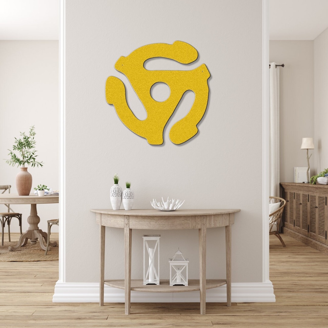 Laser-cut Metal 45 RPM Record Spindle Wall Art-show off Your Old