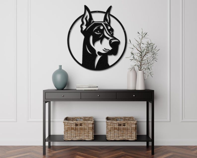 Doberman Pinscher Metal Wall Art-Doberman Pinscher Laser Cut Metal Sign-Dog Gift-Indoor Outdoor Doberman Dog Mom Present-Dog Wall Art