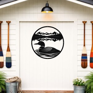 Loon Metal Wall Art-Lake House Decor-Cabin Wall Art-Mountain Lake Scene-Wildlife Art-Outdoor Metal Art-Minnesota Decor-Loon Gift-Rustic Art