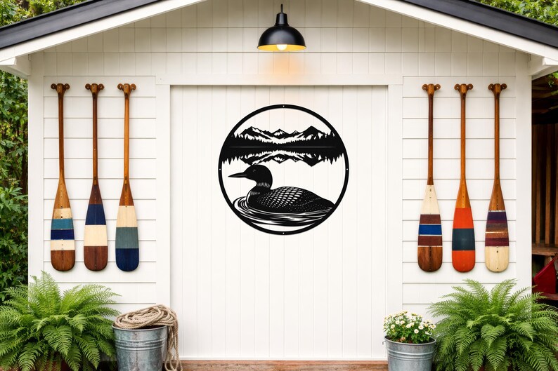 Loon Metal Wall Art-Lake House Decor-Cabin Wall Art-Mountain Lake Scene-Wildlife Art-Outdoor Metal Art-Minnesota Decor-Loon Gift-Rustic Art
