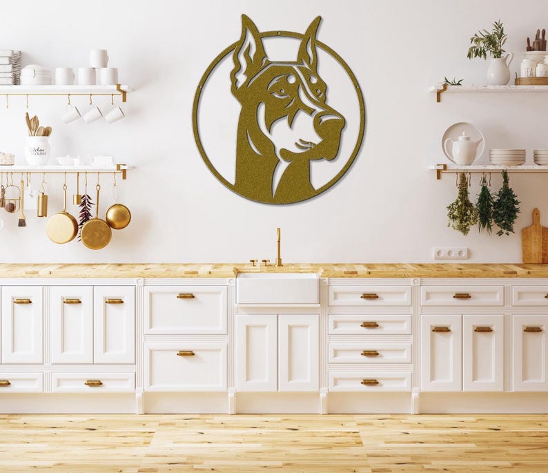 Doberman Pinscher Metal Wall Art-Doberman Pinscher Laser Cut Metal Sign-Dog Gift-Indoor Outdoor Doberman Dog Mom Present-Dog Wall Art