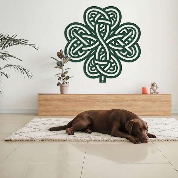 Celtic Shamrock Knot Metal Wall Art-Laser Cut Metal Shamrock Indoor - Outdoor Sign-Irish or Scottish Folk Art Gift-Traditional Celtic Art