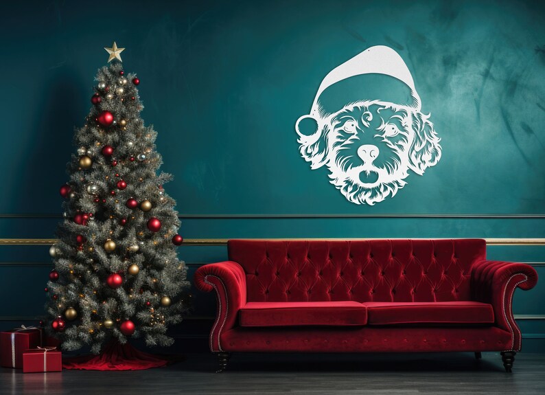 Diecut Metal Christmas Poodle Art for Dog Lovers. Dogthemed Etsy