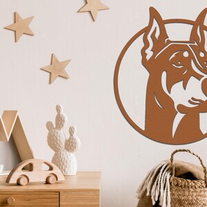 Doberman Pinscher Metal Wall Art-Doberman Pinscher Laser Cut Metal Sign-Dog Gift-Indoor Outdoor Doberman Dog Mom Present-Dog Wall Art