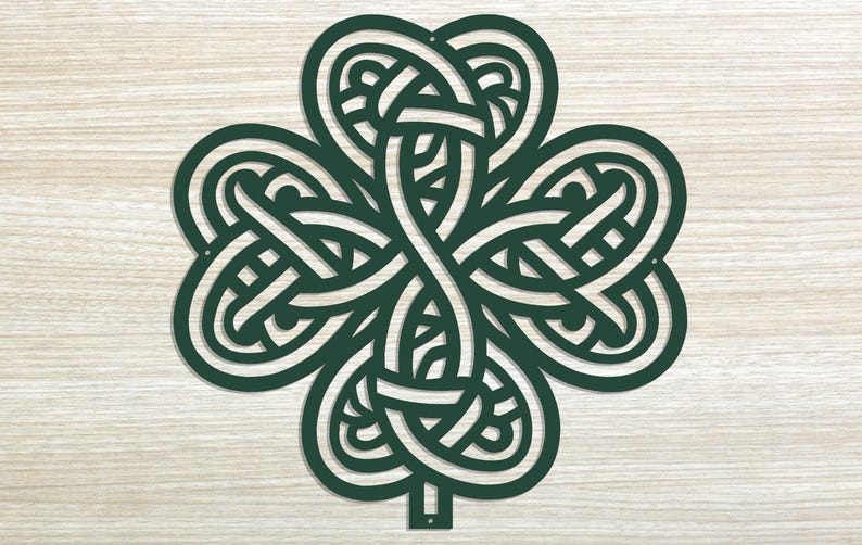 Celtic Shamrock Knot Metal Wall Art-Laser Cut Metal Shamrock Indoor - Outdoor Sign-Irish or Scottish Folk Art Gift-Traditional Celtic Art