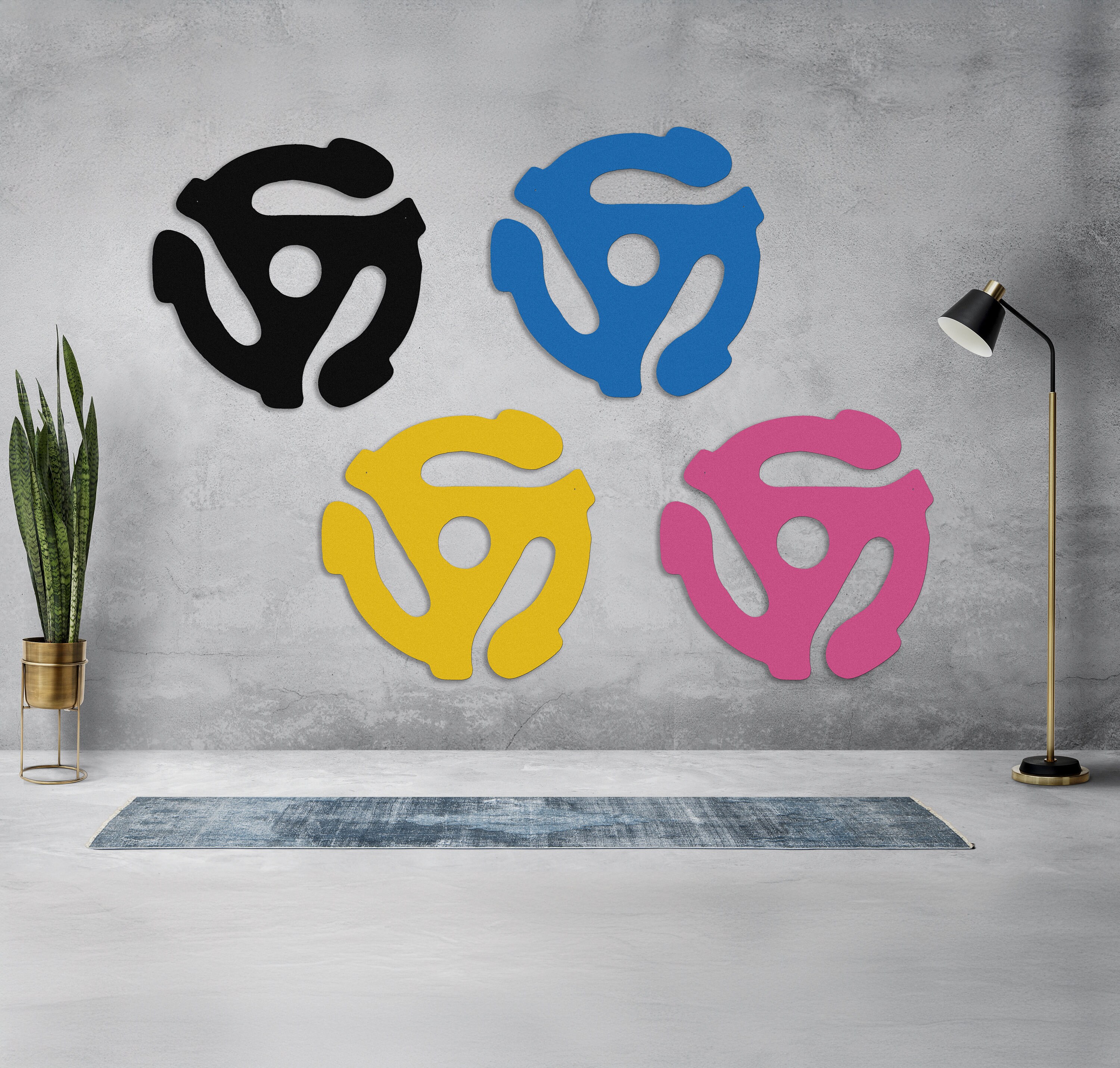 Laser-cut Metal 45 RPM Record Spindle Wall Art-show off Your Old