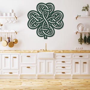 Celtic Shamrock Knot Metal Wall Art-Laser Cut Metal Shamrock Indoor - Outdoor Sign-Irish or Scottish Folk Art Gift-Traditional Celtic Art