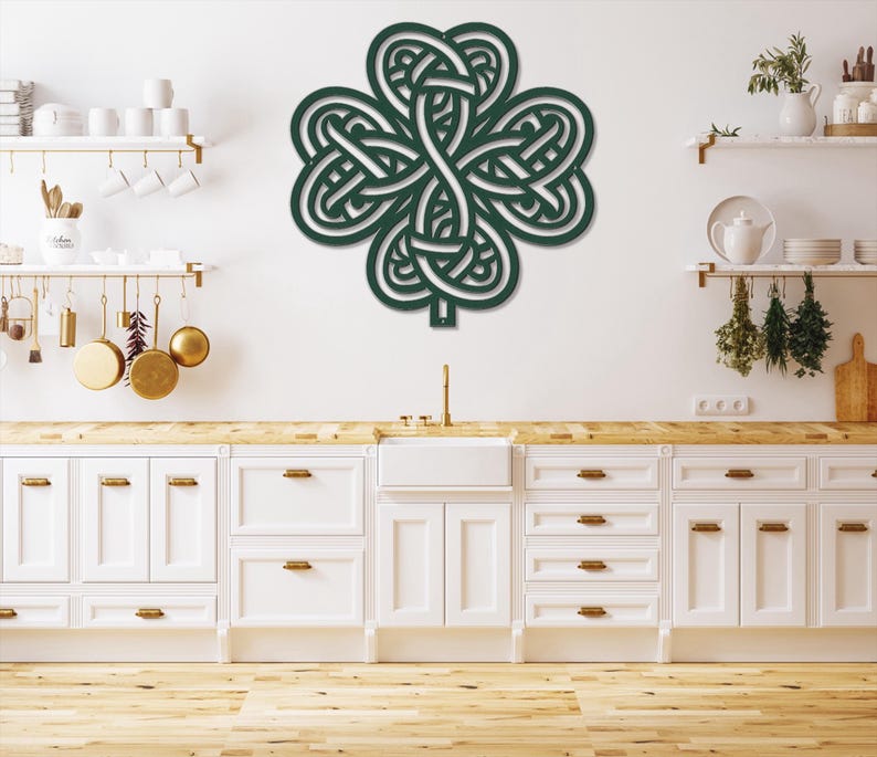 Celtic Shamrock Knot Metal Wall Art-Laser Cut Metal Shamrock Indoor - Outdoor Sign-Irish or Scottish Folk Art Gift-Traditional Celtic Art