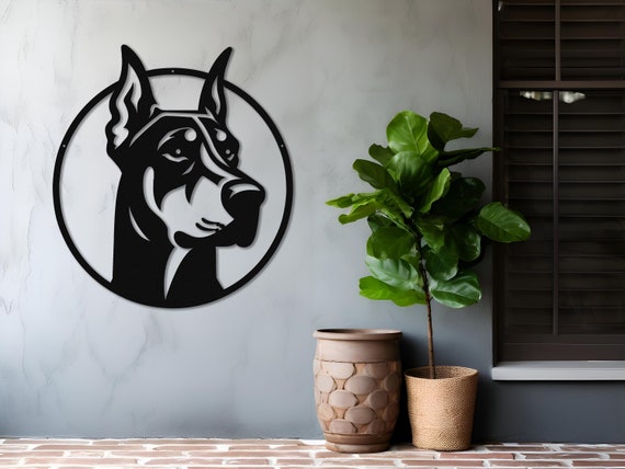 Doberman Pinscher Metal Wall Art-Doberman Pinscher Laser Cut Metal Sign-Dog Gift-Indoor Outdoor Doberman Dog Mom Present-Dog Wall Art
