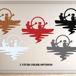 Die-Cut Metal Wall Art Happy Couple Kayaking at Sunset. Outdoor Art, Nature Enthusiast, Adventure Time Art Sign, Outdoorsy Couple Gift