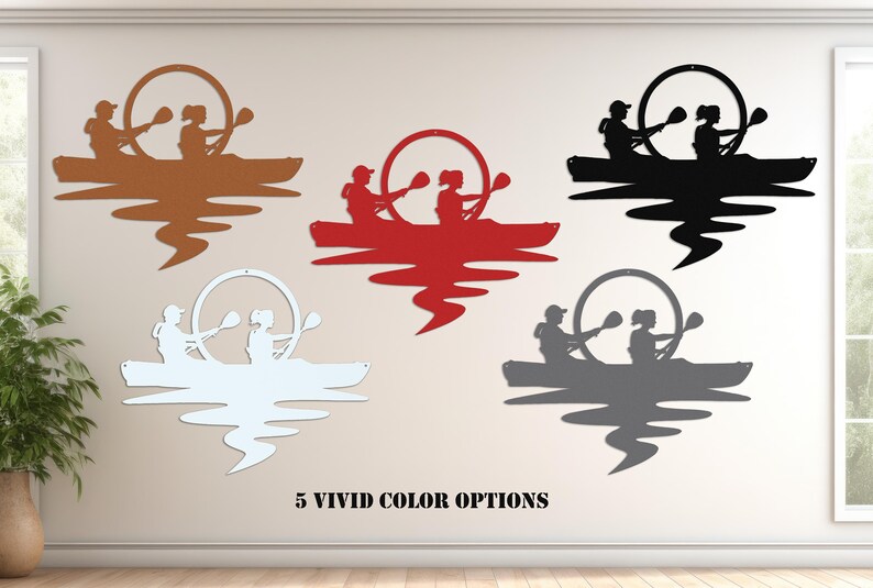 Die-Cut Metal Wall Art Happy Couple Kayaking at Sunset. Outdoor Art, Nature Enthusiast, Adventure Time Art Sign, Outdoorsy Couple Gift