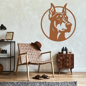 Doberman Pinscher Metal Wall Art-Doberman Pinscher Laser Cut Metal Sign-Dog Gift-Indoor Outdoor Doberman Dog Mom Present-Dog Wall Art