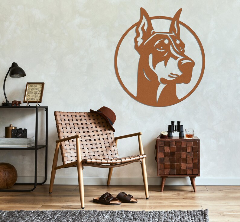Doberman Pinscher Metal Wall Art-Doberman Pinscher Laser Cut Metal Sign-Dog Gift-Indoor Outdoor Doberman Dog Mom Present-Dog Wall Art