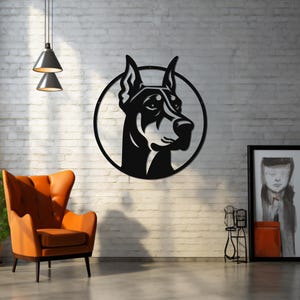 Doberman Pinscher Metal Wall Art-Doberman Pinscher Laser Cut Metal Sign-Dog Gift-Indoor Outdoor Doberman Dog Mom Present-Dog Wall Art