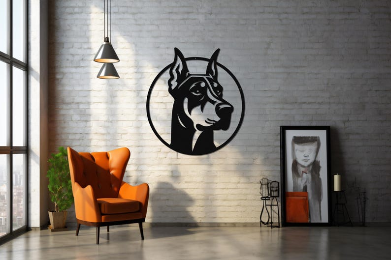 Doberman Pinscher Metal Wall Art-Doberman Pinscher Laser Cut Metal Sign-Dog Gift-Indoor Outdoor Doberman Dog Mom Present-Dog Wall Art