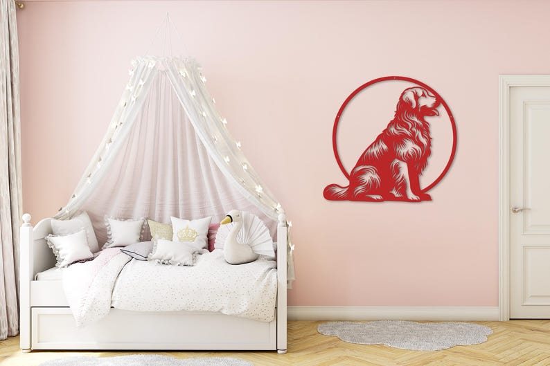 Metal Golden Retriever Wall Art-Dog Lover Gift-Golden Retriever Laser Cut Metal Sign-Goldie Wall Art- Indoor Outdoor Dog Art-Puppy Nursery