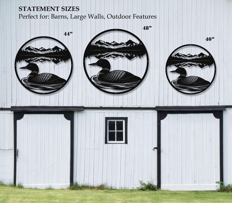 Loon Metal Wall Art-Lake House Decor-Cabin Wall Art-Mountain Lake Scene-Wildlife Art-Outdoor Metal Art-Minnesota Decor-Loon Gift-Rustic Art