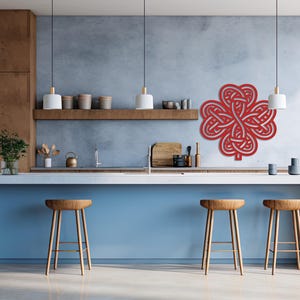 Celtic Shamrock Knot Metal Wall Art-Laser Cut Metal Shamrock Indoor - Outdoor Sign-Irish or Scottish Folk Art Gift-Traditional Celtic Art