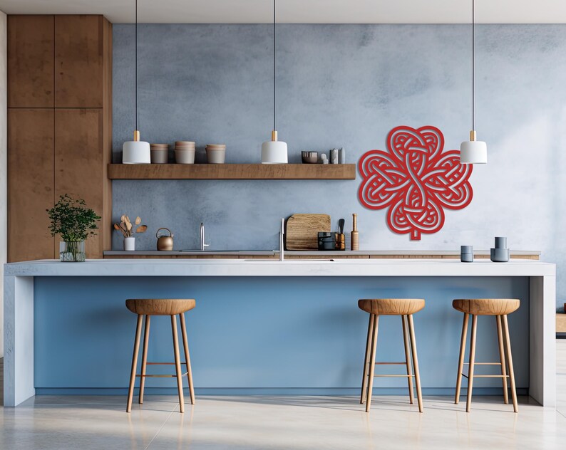 Celtic Shamrock Knot Metal Wall Art-Laser Cut Metal Shamrock Indoor - Outdoor Sign-Irish or Scottish Folk Art Gift-Traditional Celtic Art