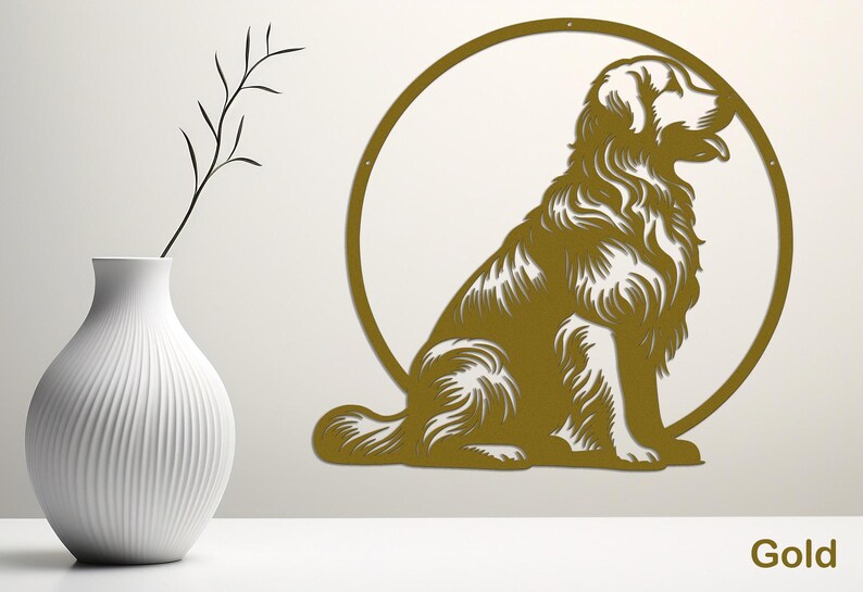 Metal Golden Retriever Wall Art-Dog Lover Gift-Golden Retriever Laser Cut Metal Sign-Goldie Wall Art- Indoor Outdoor Dog Art-Puppy Nursery