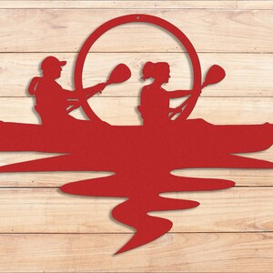 Die-Cut Metal Wall Art Happy Couple Kayaking at Sunset. Outdoor Art, Nature Enthusiast, Adventure Time Art Sign, Outdoorsy Couple Gift image 5