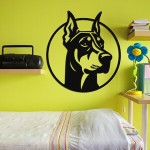 Doberman Pinscher Metal Wall Art-Doberman Pinscher Laser Cut Metal Sign-Dog Gift-Indoor Outdoor Doberman Dog Mom Present-Dog Wall Art