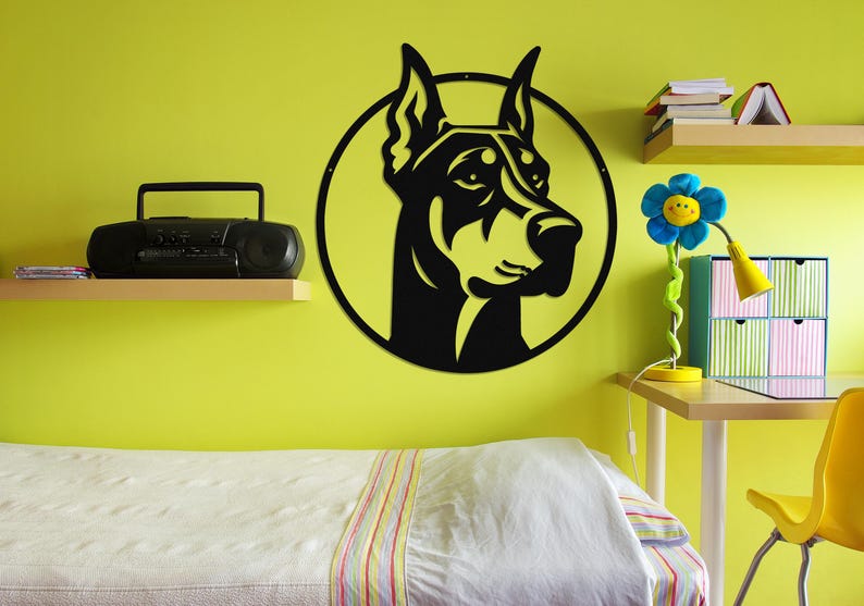Doberman Pinscher Metal Wall Art-Doberman Pinscher Laser Cut Metal Sign-Dog Gift-Indoor Outdoor Doberman Dog Mom Present-Dog Wall Art