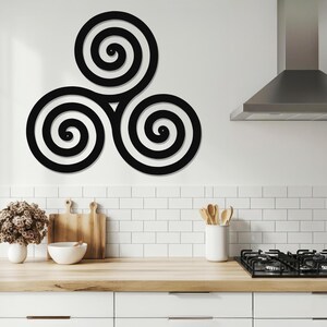 Celtic Spiral Knot Metal Wall Art-Laser Cut Metal Triskele Indoor - Outdoor Sign-Irish or Scottish Folk Art Gift-Traditional Celtic Rune Art