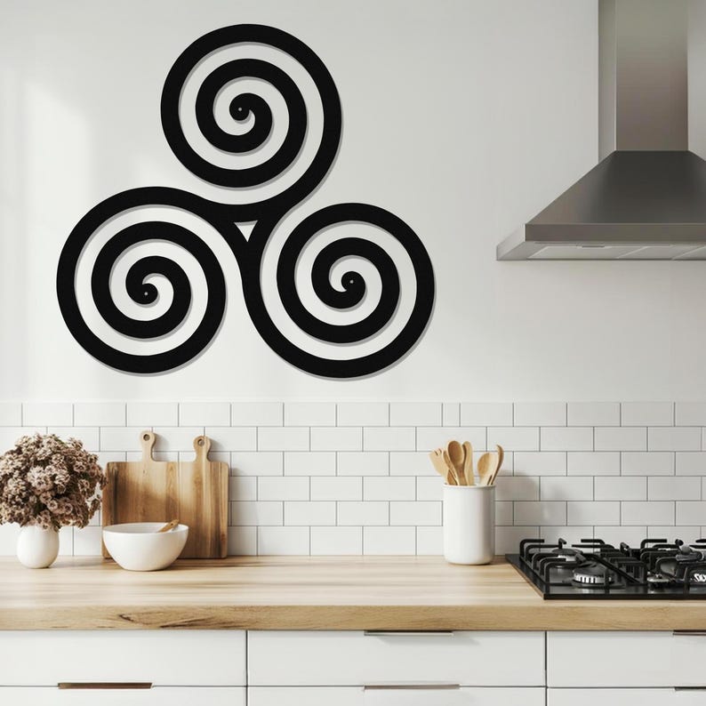 Celtic Spiral Knot Metal Wall Art-Laser Cut Metal Triskele Indoor - Outdoor Sign-Irish or Scottish Folk Art Gift-Traditional Celtic Rune Art