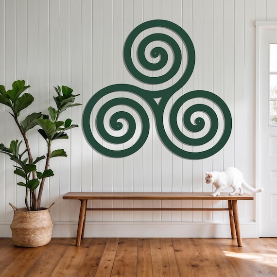 Celtic Spiral Knot Metal Wall Art-Laser Cut Metal Triskele Indoor - Outdoor Sign-Irish or Scottish Folk Art Gift-Traditional Celtic Rune Art