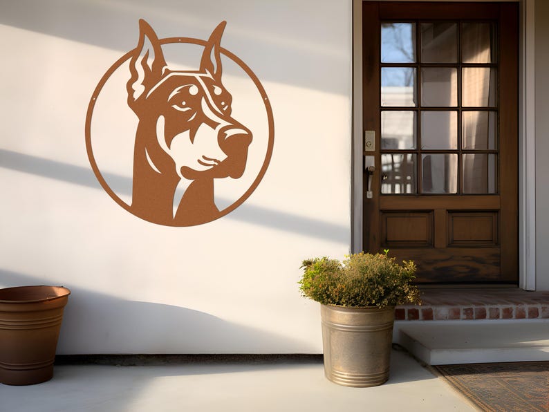 Doberman Pinscher Metal Wall Art-Doberman Pinscher Laser Cut Metal Sign-Dog Gift-Indoor Outdoor Doberman Dog Mom Present-Dog Wall Art