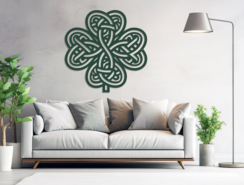 Celtic Shamrock Knot Metal Wall Art-Laser Cut Metal Shamrock Indoor - Outdoor Sign-Irish or Scottish Folk Art Gift-Traditional Celtic Art