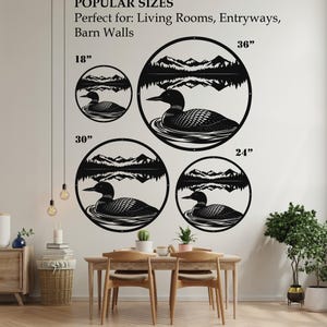 Loon Metal Wall Art-Lake House Decor-Cabin Wall Art-Mountain Lake Scene-Wildlife Art-Outdoor Metal Art-Minnesota Decor-Loon Gift-Rustic Art
