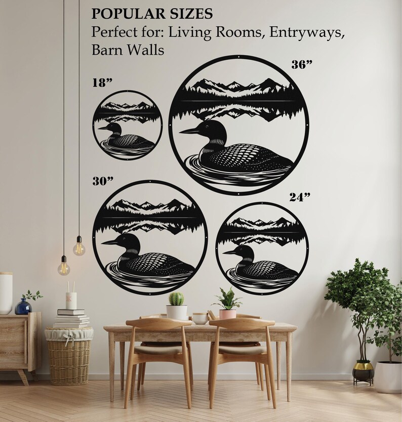 Loon Metal Wall Art-Lake House Decor-Cabin Wall Art-Mountain Lake Scene-Wildlife Art-Outdoor Metal Art-Minnesota Decor-Loon Gift-Rustic Art