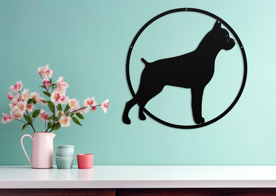 Die Cut Metal Boxer Dog Wall Art Our Boxer Dogs Make Great Etsy