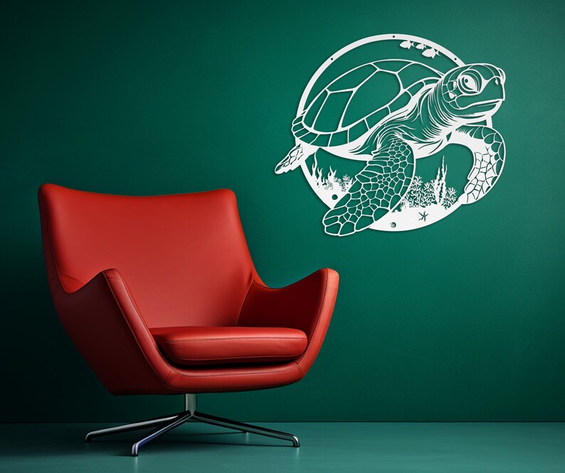 Die Cut Indoor/outdoor Metal Sea Turtle Wall Art is Great for Ocean