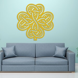 Celtic Shamrock Knot Metal Wall Art-Laser Cut Metal Shamrock Indoor - Outdoor Sign-Irish or Scottish Folk Art Gift-Traditional Celtic Art
