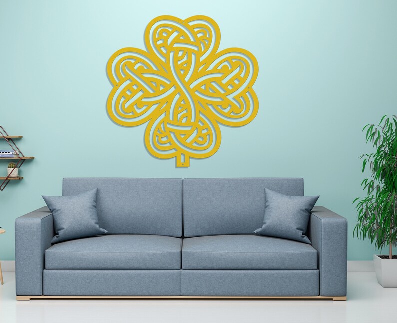 Celtic Shamrock Knot Metal Wall Art-Laser Cut Metal Shamrock Indoor - Outdoor Sign-Irish or Scottish Folk Art Gift-Traditional Celtic Art