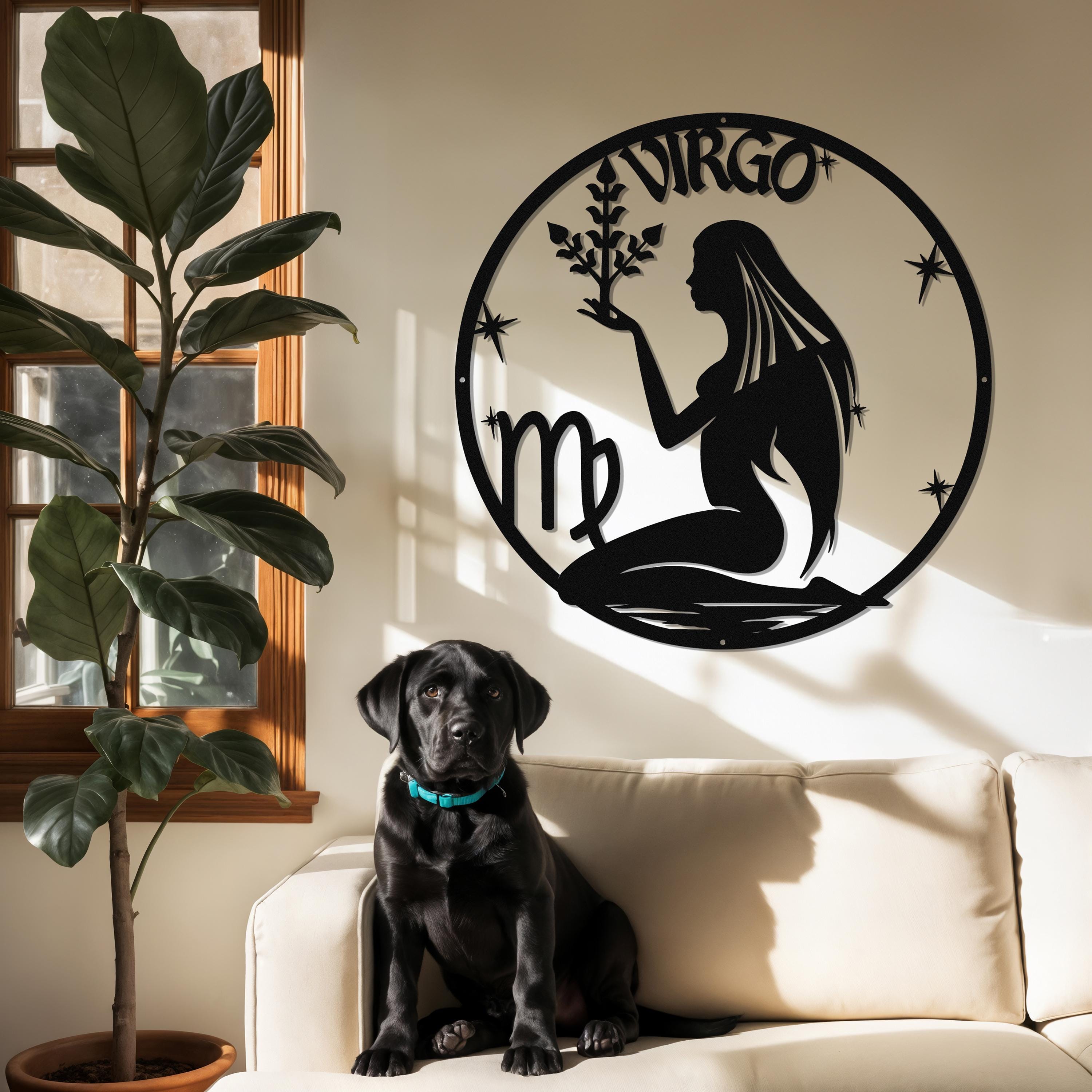 Virgo Zodiac Metal Wall Art, Astrology Sign Art, Metal Horoscope